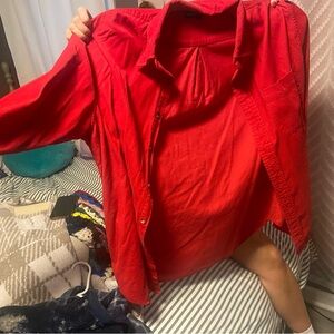 John Ashford Bold Red Cotton Shirt